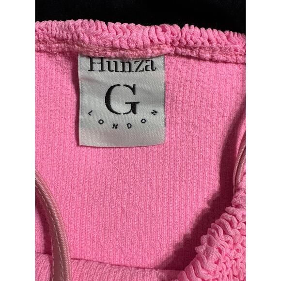 Hunza G Hot Pink Bubblegum One-Piece Bathing Suit Swimsuit HunzaG - Picture 3 of 6